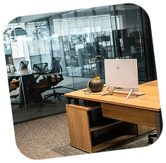 salas de gerência e cadeiras presidente